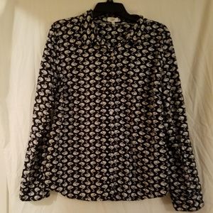 Crown & Ivy Swan Button Down Shirt Size XL